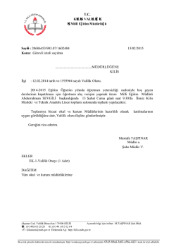 Toplantı &Uuml;st Yazı - Kilis Milli Eğitim M&uuml;d&uuml;rl&uuml;ğ&uuml;