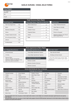 Engel Bilgi Formu