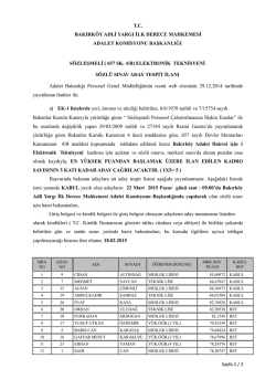 s&ouml;zleşmeli elektronik teknisyeni aday tespit listesi ilanı 18.02.2015