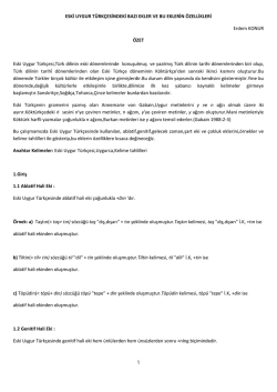 Eski Uygur T&uuml;rk&ccedil;esindeki Bazı Ekler ve Bu Eklerin &Ouml;zellikleri