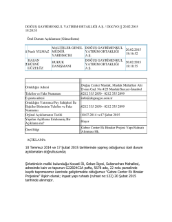20.02.2015 18:20:33 &Ouml;zel Durum A&ccedil;ıklaması