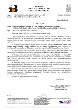 Mam&uuml;l Madde İhracatı Karşılığı Satış Hakkında