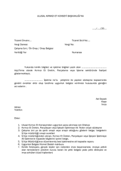 Ek-1 B: Dilek&ccedil;e - Ulusal Kırmızı Et Konseyi