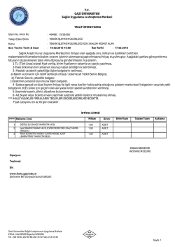 T.C. GAZİ &Uuml;NİVERSİTESİ Sağlık Uygulama ve Araştırma Merkezi