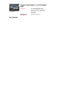 Toyota Corolla Sedan 1.4 D-4D Elegant MMT 39.500 TL İlan detayları