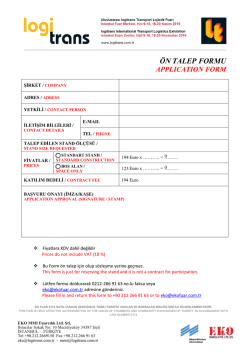logitrans 2015 &Ouml;n Talep Formu