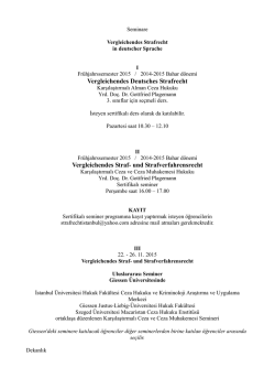 alman ceza hukuku seminerleri - İstanbul &Uuml;niversitesi | Hukuk