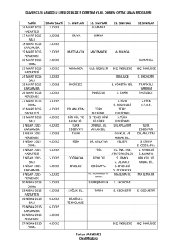 D&uuml;venciler Anadolu Lisesi 2014-2015 &ouml;ğretim yılı II. D&ouml;nem ortak