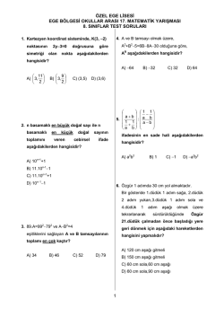 8. Sınıflar - &Ouml;zel Ege Lisesi