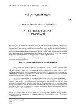 ESTETİK BURUN AMELİYATI RİNOPLASTİ