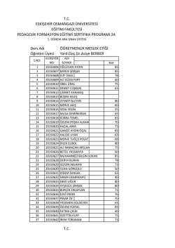 Ders Adı &Ouml;ĞRETMENLİK MESLEK ETİĞİ T.C.