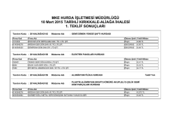 10 Mart 2015 TARİHLİ KIRIKKALE