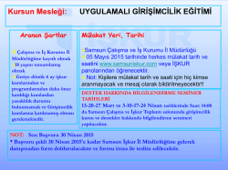 Girişimcilik kurs başvuruları Başlamıştır..&Ouml;ğrenmek i&ccedil;in TIKLAYINIZ