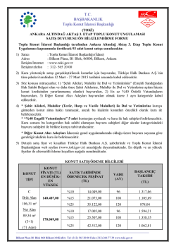 Satış duyurusu / &ouml;n bilgilendirme formu