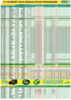 27-30 mart 2015 iddaa oyun programı