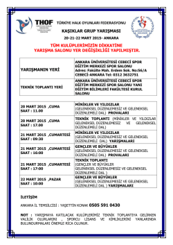 ankara grup yarışması programı - T&uuml;rkiye Halk Oyunları Federasyonu