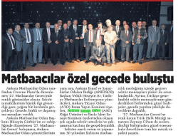 Matbaacılar &ouml;zel gecede buluştu