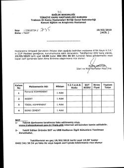 Trabzon Ili Kamu Hastaneleri Birliği Genel Sekreterliği Tekliflerinizi