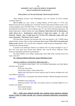 Sayfa 1 / 13 T.C. BAKIRK&Ouml;Y ADLİ YARGI İLK DERECE