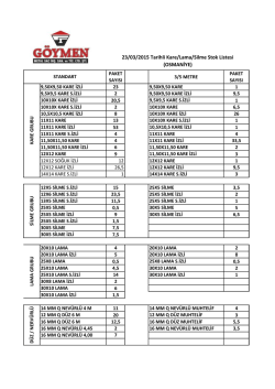 27/03/2015 Tarihli Kare/Lama/Silme Stok Listesi (OSMANİYE)