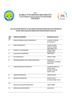 2015-2016 yılı i&ccedil;in harran &uuml;niversitesinden başka bir &uuml;niversiteye
