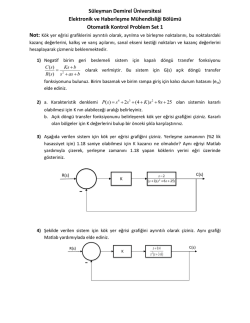 Otomatik Konrol - Problem Set - S&uuml;leyman Demirel &Uuml;niversitesi