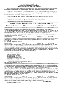 14 nisan 2015 tarihli ihale listesi