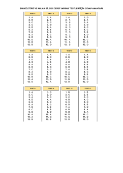 din k&uuml;lt&uuml;r&uuml; ve ahlak bilgisi dersi yaprak testleri i&ccedil;in cevap anahtarı 1