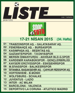 SPORTOTO LİSTE - Spor Toto Teşkilatı