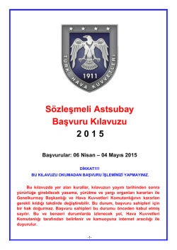 Sözleşmeli Astsubay Başvuru Kılavuzu 2 0 1 5 Başvurular