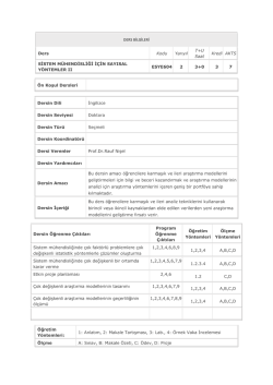 Quanti. Methods for Sys. Eng. II
