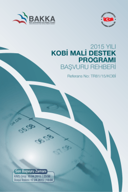 2015 Yılı KOBİ Mali Destek Programı Başvuru Rehberi
