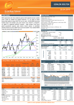 Günlük Bülten31.03.2015 - Eczacıbaşı Menkul Değerler A.Ş.