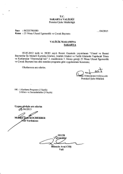 23 Nisan Ulusal Egemenlik ve &Ccedil;ocuk Bayramı Kutlama Programı