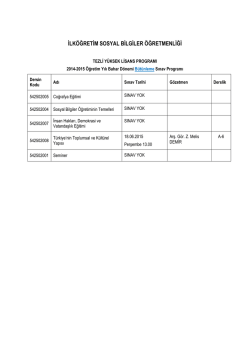 İlk&ouml;ğretim Sosyal Bilgiler &Ouml;ğretmenliği B&uuml;t&uuml;nleme Sınav Programı