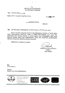 T.C. AŞKALE KAYMAKAMLIĞI İl&ccedil;e Milli Eğitim M&uuml;d&uuml;rl&uuml;ğ&uuml;