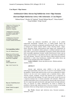 Atelektaziyle Giden Aberan Sağ Subklavian Arter