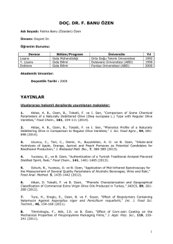 Detaylı &Ouml;zge&ccedil;miş - gıda m&uuml;hendisliği