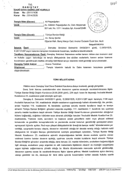 n A N ı ş TA Y ı iDARi DAVA DAiRELERi KURULU