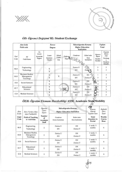 OD: Ogrenci Degi&ccedil;imi SE: Student Exchange V DD 3 &Ouml;EH