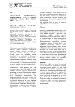 s-1 anestezistin pn&ouml;motoraksa m&uuml;dahalesini kolaylaştıran kateter