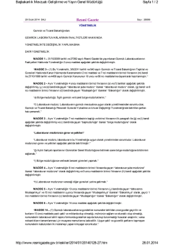 G&uuml;mr&uuml;k Laboratuvarlarının Faaliyetleri Hakkında Y&ouml;netmelikte