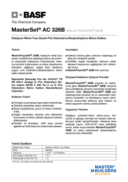 MasterSet&reg; AC 326B (Eski adı POZZOLITH&reg; 326 B
