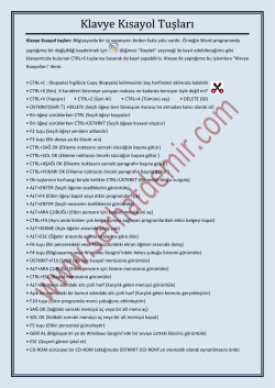 Klavye Kısayol Tuşları