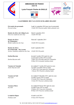 AMBASSADE DE FRANCE A.E.F.E Lyc&eacute;e Fran&ccedil;ais Charles de