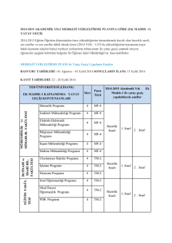 EK MADDE -1 - TED &Uuml;niversitesi