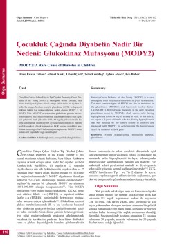 MODY2 - T&uuml;rkiye Aile Hekimliği Dergisi