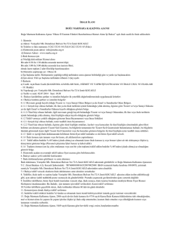 İHALE İLANI DOĞU MARMARA KALKINMA AJANSI Doğu Marmara