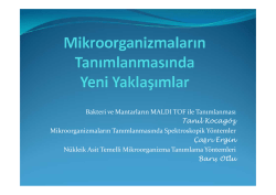Bakteri ve Mantarların MALDI TOF ile Tanımlanması Tanıl Kocag&ouml;z