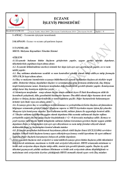 ECZANE İŞLEYİŞ PROSEDÜRÜ